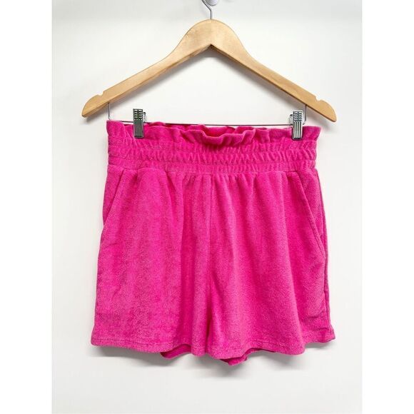 Aqua Swim Shorts Elastic Waistband Terrycloth Barbie Pink Size Small NEW - Picture 1 of 6
